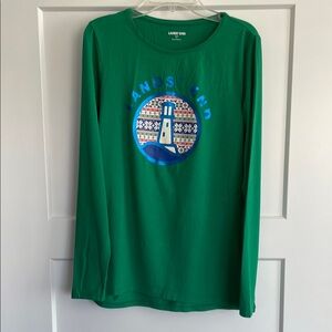 Lands' End Green Long Sleeve Shirt